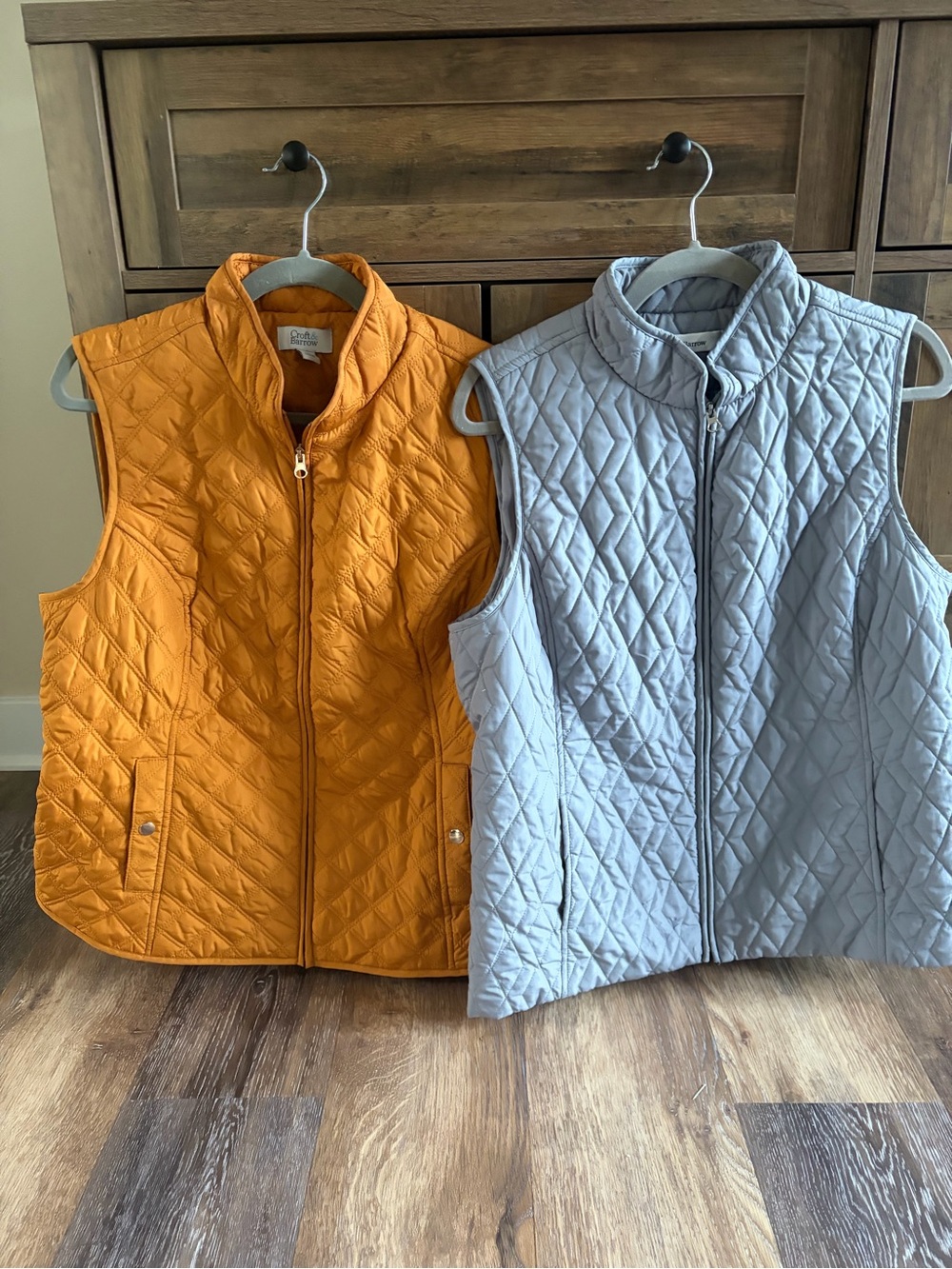 croft & barrow Orange and Light Gray Quilted Kids Vests - Set of 2